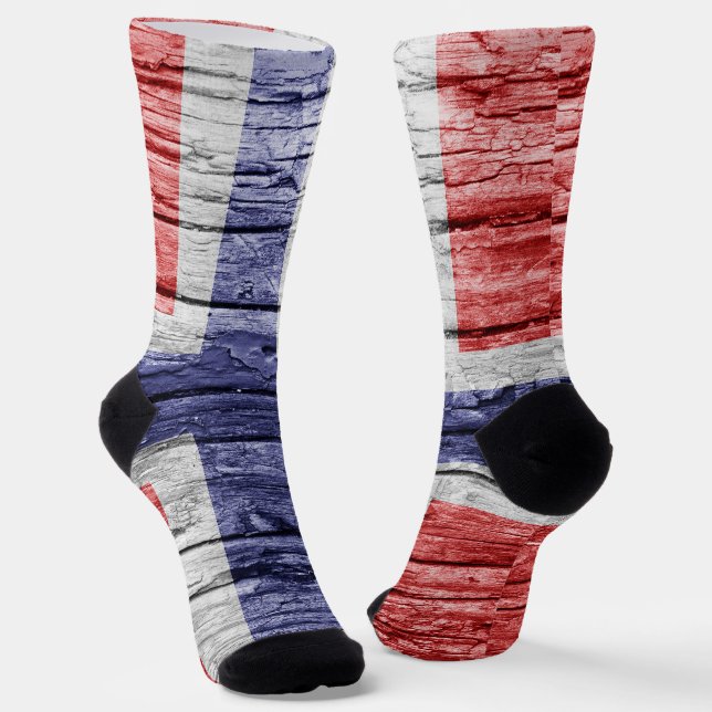 Norwegische Holzflagge Socken (Gewinkelt)