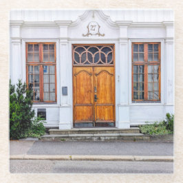 Norwegische Jugendstil-Tür Glasuntersetzer