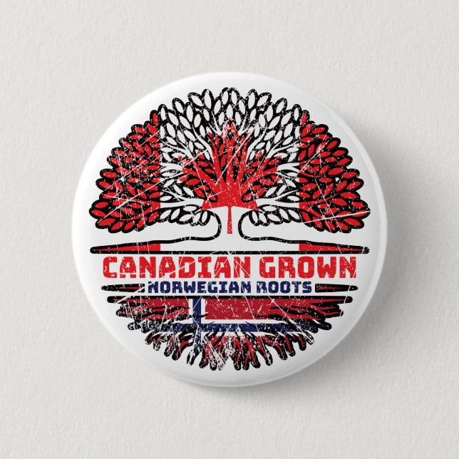 Norwegische kanadische Baumrinde-Fahne Button (Vorderseite)