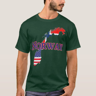 Norwegische Karte Flaggengebiet Expat Expatriate T-Shirt