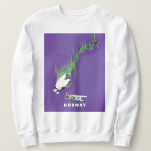 Norwegische Karte Illustriertes Druckplakat. Sweatshirt