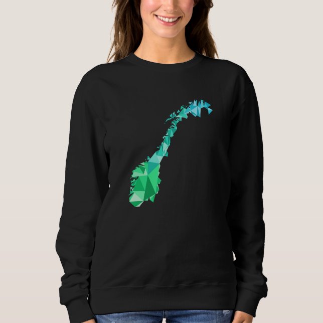 Norwegische Karte in Polygon Style Geometric Scand Sweatshirt (Vorderseite)