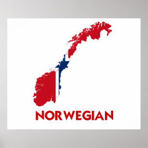 NORWEGISCHE KARTE POSTER
