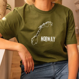 Norwegische Kontur für die Landkarte T-Shirt
