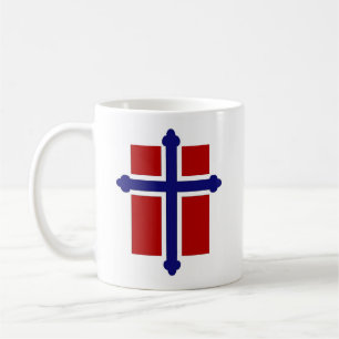 Norwegische Kreuz-/Flaggen-Tasse Kaffeetasse