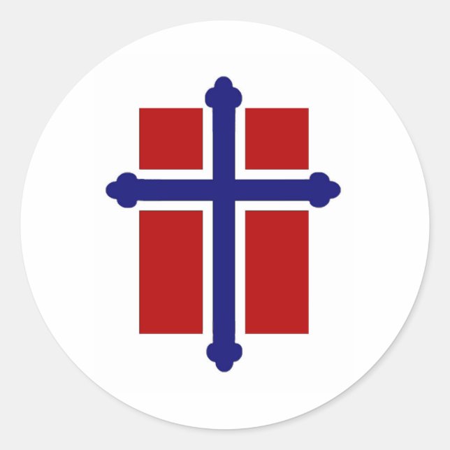 Norwegische Kreuzflagge Runder Aufkleber (Vorderseite)