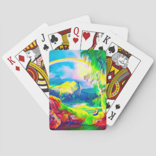 Norwegische Landschaft mit Regenbogen Spielkarten
