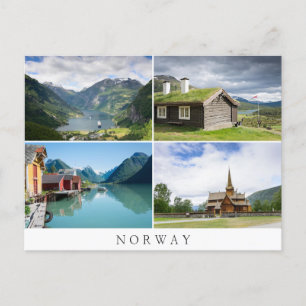 Norwegische Landschaften sammeln Text auf Postkart Postkarte