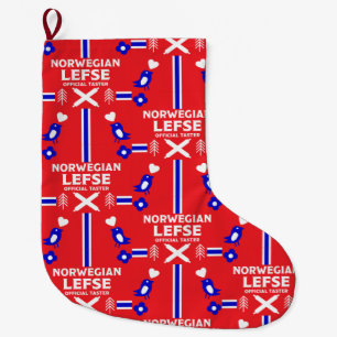 Norwegische Lefse Flatbread-Schürze Großer Weihnachtsstrumpf