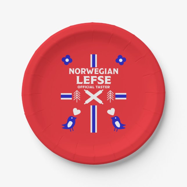 Norwegische Lefse Flatbread-Schürze Pappteller (Vorderseite)