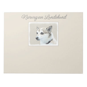 Norwegische Lundehund-Malerei - Original Dog Art N Notizblock
