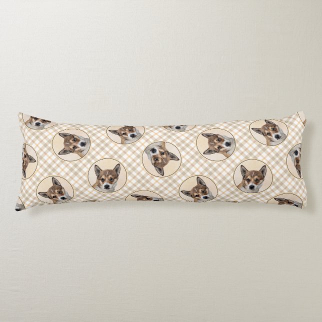 Norwegische Lundehund Malerei Original Hunde Art Seitenschläferkissen (Vorderseite)