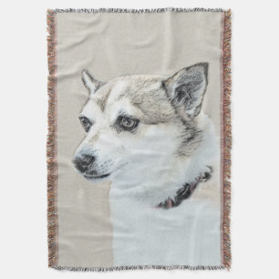 Norwegische Lundehund-Malerei - Original Hundekuns Decke