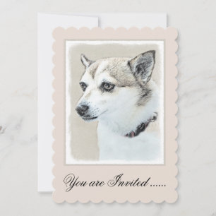 Norwegische Lundehund-Malerei - Originale Hundekun Einladung