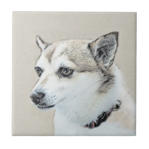 Norwegische Lundehund-Malerei - Originale Hundekun Fliese