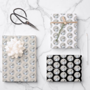 Norwegische Lundehund-Malerei - Originale Hundekun Geschenkpapier Set