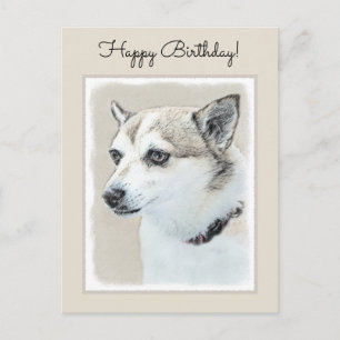 Norwegische Lundehund-Malerei - Originale Hundekun Postkarte