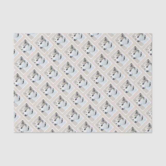 Norwegische Lundehund-Malerei - Originale Hundekun Seidenpapier (Vorderseite)