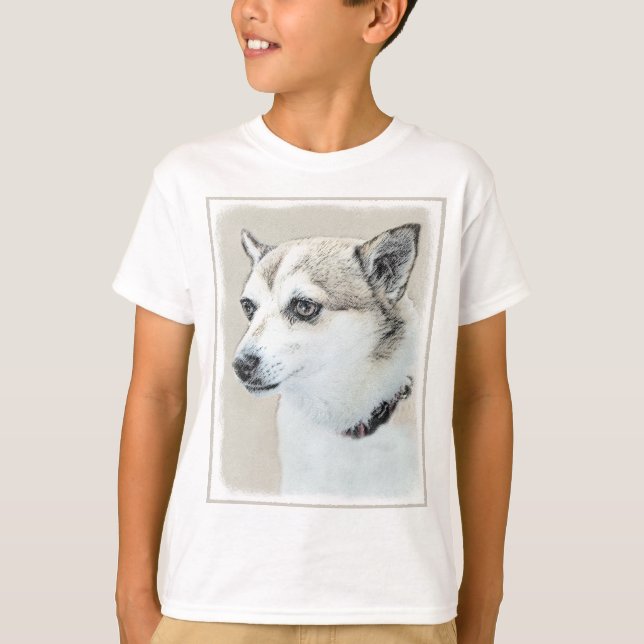 Norwegische Lundehund-Malerei - Originale Hundekun T-Shirt (Vorderseite)