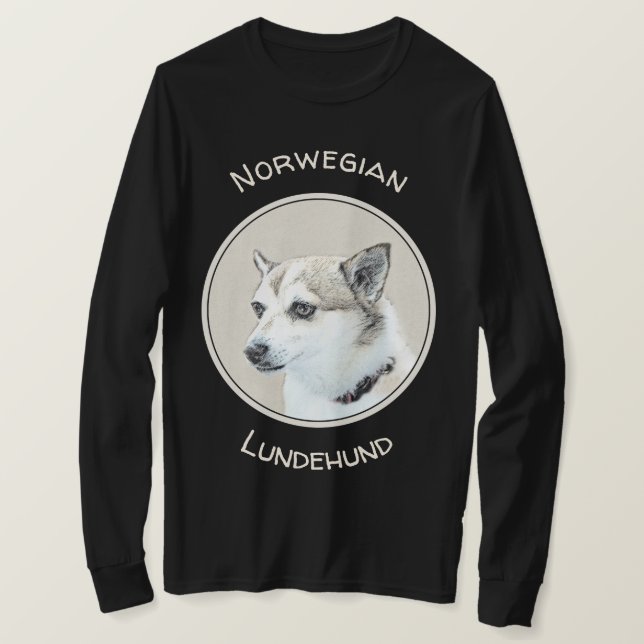 Norwegische Lundehund-Malerei - Originale Hundekun T-Shirt (Design vorne)