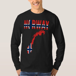 Norwegische Nordische Norwegen Länderkarte Flagge T-Shirt