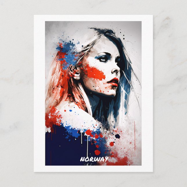 Norwegische Postkarte - Portrait - Welt der Frauen (Vorderseite)