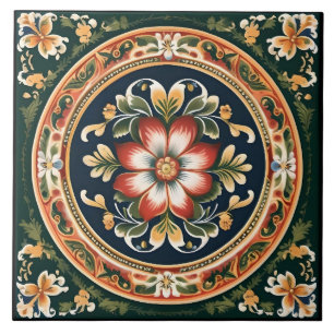 Norwegische Rosemaling-Dekorationstabelle 1 Fliese