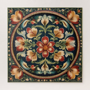 Norwegische Rosemaling-Dekorative Volkskunst Puzzle