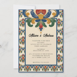 Norwegische Rosemaling | Hochzeit Einladung