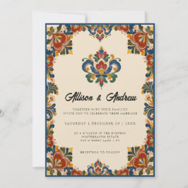 Norwegische Rosemaling | Hochzeit Einladung