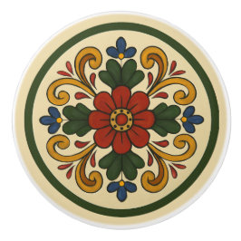 Norwegische Rosemaling-Stil-Grundpfeiler-Kunst Keramikknauf