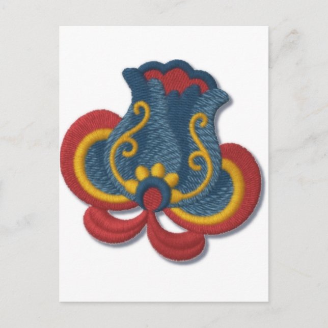 Norwegische Rosemallierung Postkarte (Vorderseite)