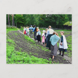 Norwegische Schulkinder im Norwegischen Volksmuseu Postkarte