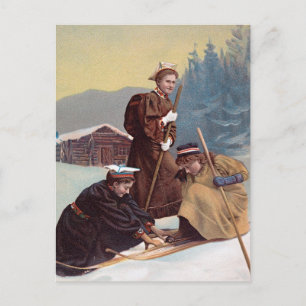 Norwegische Skifahrer Postkarte
