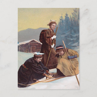 Norwegische Skifahrer Postkarte