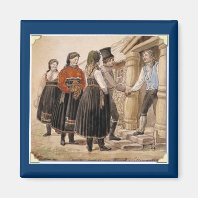 Norwegische Trachten aus der Region Telemark Magnet (Vorne)