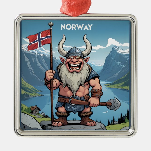 Norwegische Trolle Ornament Aus Metall (Vorne)