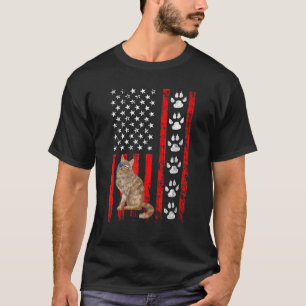 Norwegische Waldkatze 4. Juli Patriotisches Amerik T-Shirt