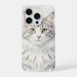Norwegische Waldkatze Aquarell-Porträt iPhone 15 Pro Hülle