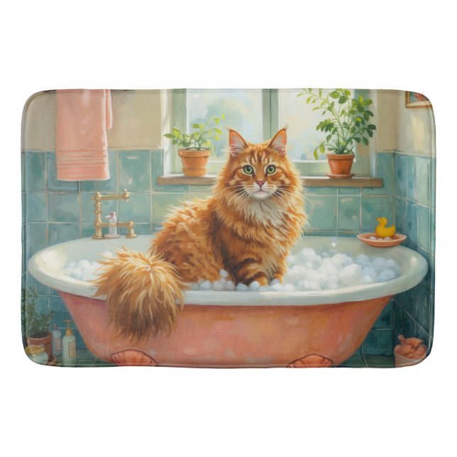 Norwegische Waldkatze Badezimmer Dekor Badematte (Vorderseite)