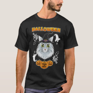 Norwegische Waldkatze I Happy Halloween T-Shirt