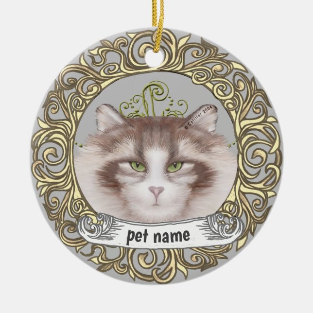 Norwegische Waldkatze Love Memory-Ornament Keramik Ornament (Vorne)