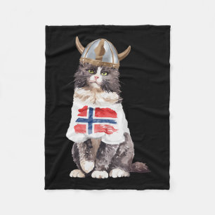 Norwegische Waldkatze Norwegische Flagge Fleecedecke