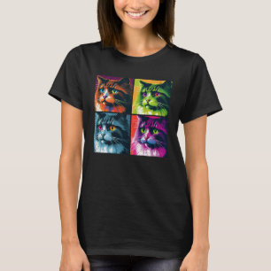 Norwegische Waldkatze Pop Illustration Bunt 2 T-Shirt