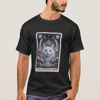 Norwegische Waldkatze Tarot Card Kätzchenbesitzer  T-Shirt