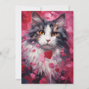 Norwegische Waldkatze Valentinstag Feiertagskarte