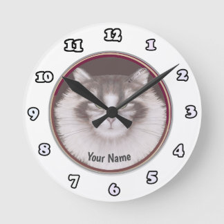 Norwegische Waldkatzenzeituhr Runde Wanduhr