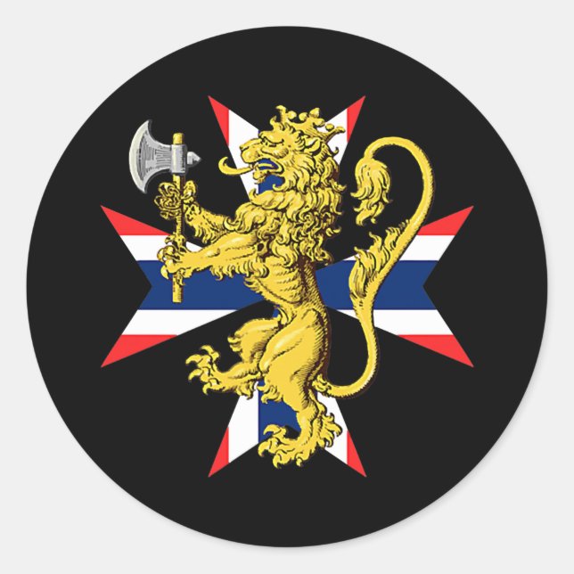 Norwegische Wappen der Familie Norge Runder Aufkleber (Vorderseite)