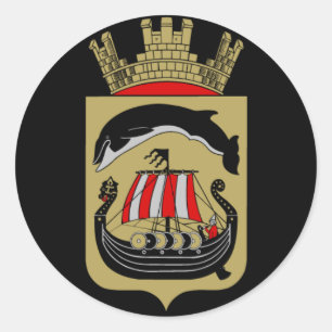 Norwegische Wappen Runder Aufkleber