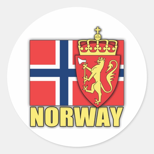 Norwegische Wappen Runder Aufkleber (Vorderseite)